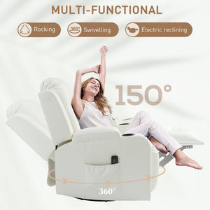 Swivel Massage Recliner Chair Rocker, Overstuffed Manual Reclining Sofa – view 18