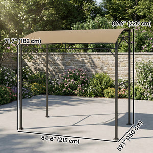 7' x 5' BBQ Grill Gazebo Tent, Garden Grill Canopy with Steel Frame and Hooks, Outdoor Sun Shade, Grey – view 30