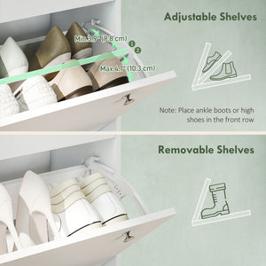 Narrow Shoe Cabinet with 4 Flip Drawers, Shoe Storage Cabinet with Adjustable Shelves, Holds 24–32 Pairs – view 11