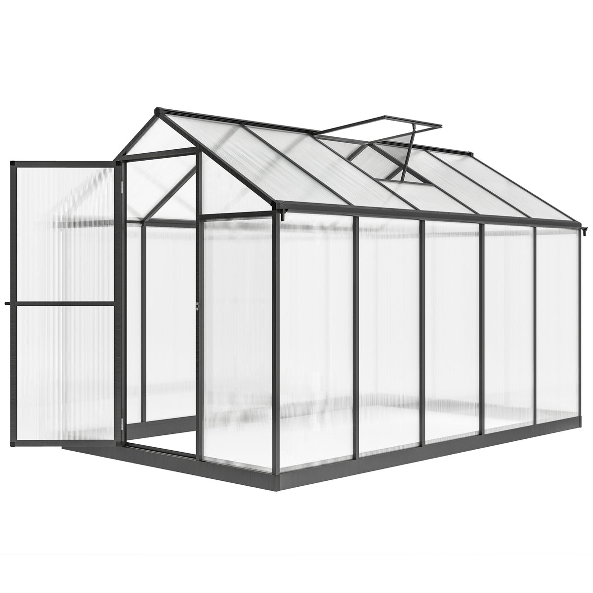6' x 10' x 6.4' Walk-in Garden Greenhouse Polycarbonate Panels Plants Flower Growth Shed Cold Frame Outdoor – view 5