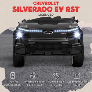 Qaba 12V CHEVROLET SILVERADO EV RST Licensed Kids Car w/ Remote, Spring Suspension, Soft Start, Training Wheels