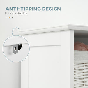 Modern Bathroom Cabinet, Narrow Bathroom Vanities with 3 Open Shelves, Drawer and Adjustable Shelf, White