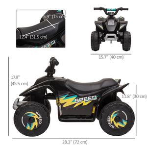 Aosom Kids Ride on ATV, 6V Battery Powered Quad Car with Forward, Reverse Switch, for Boys Girls 18-36 Months