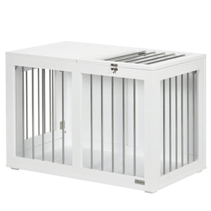 31.5" Dog Crate Furniture with Double Doors, for Medium Dogs, Grey – view 8