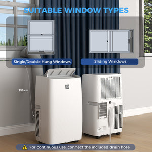 12000 BTU Portable Air Conditioner, AC Unit with Cool, Dehumidifier, Fan, 550 Sq. ft, 24H Timer On Off, Window Kit