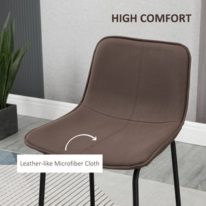 Bar Stools Set of 2, Upholstered Counter Height Bar Chairs, Kitchen Stools with Steel Legs