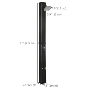 10.6 Gallons Solar Heated Shower with Free-Rotating Shower Head, Temperature Adjustment & Foot Shower