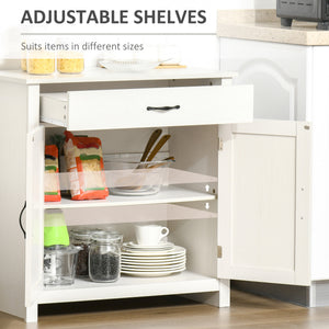 Farmhouse Sideboard Buffet Cabinet, Storage Cabinet with Barn Doors, Distressed White