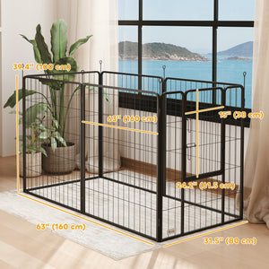 Heavy Duty Dog Playpen with Door for Small Dogs, 6 Panels, 23.5"H