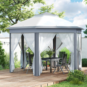 13' x 13' Pop Up Canopy Tent with Netting and Carry Bag, Instant Sun Shelter, Coffee and Beige – view 13
