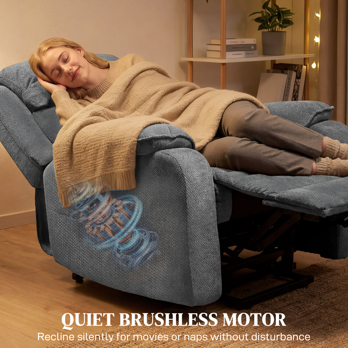 Power Recliner Chair with Massage, Electric Lift Chair for Elderly with Side Pockets, 2 Memory Positions – view 13