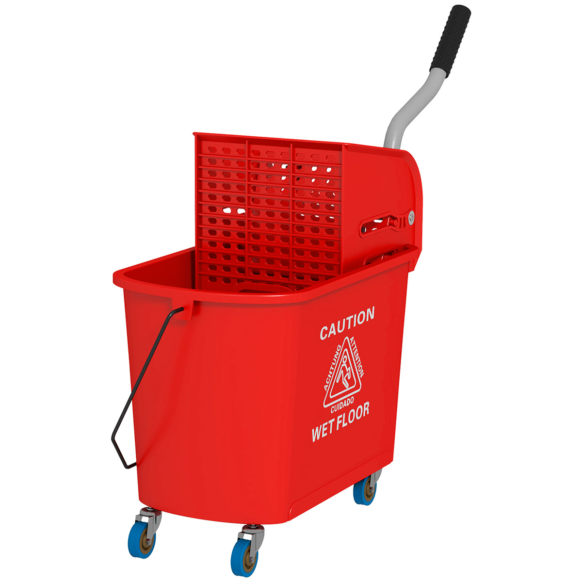 Compact Mop Bucket with Wringer, Mop Bucket on Wheels, 5 Gallon, Separate Dirty and Clean Water, Yellow – view 22