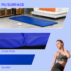 Soozier 4'x10'x2" Folding Gymnastics Tumbling Mat, Exercise Mat with Carrying Handles for Yoga, MMA, Martial Arts, Dark