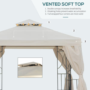 10' x 10' Patio Gazebo Outdoor, Canopy Shelter with Double-tier Roof, Pavilion Sidewalls for Garden Events – view 17