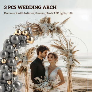 Wedding Arch, 7/6.5/6 ft Metal Balloon Arch Backdrop Stand Set of 3 for Birthday Party, Bridal Shower – view 10