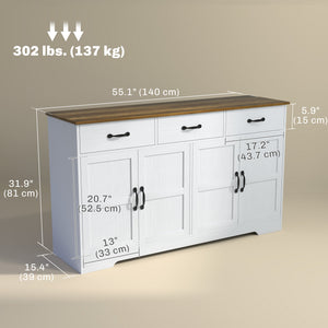 Sideboard Buffet Cabinet with Storage, Modern Coffee Bar Cabinet with 3 Drawers and Adjustable Shelves – view 9