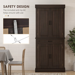 71" Freestanding Kitchen Pantry with 4 Doors and 2 Cabinets, Tall Storage Cabinet for Kitchen – view 11