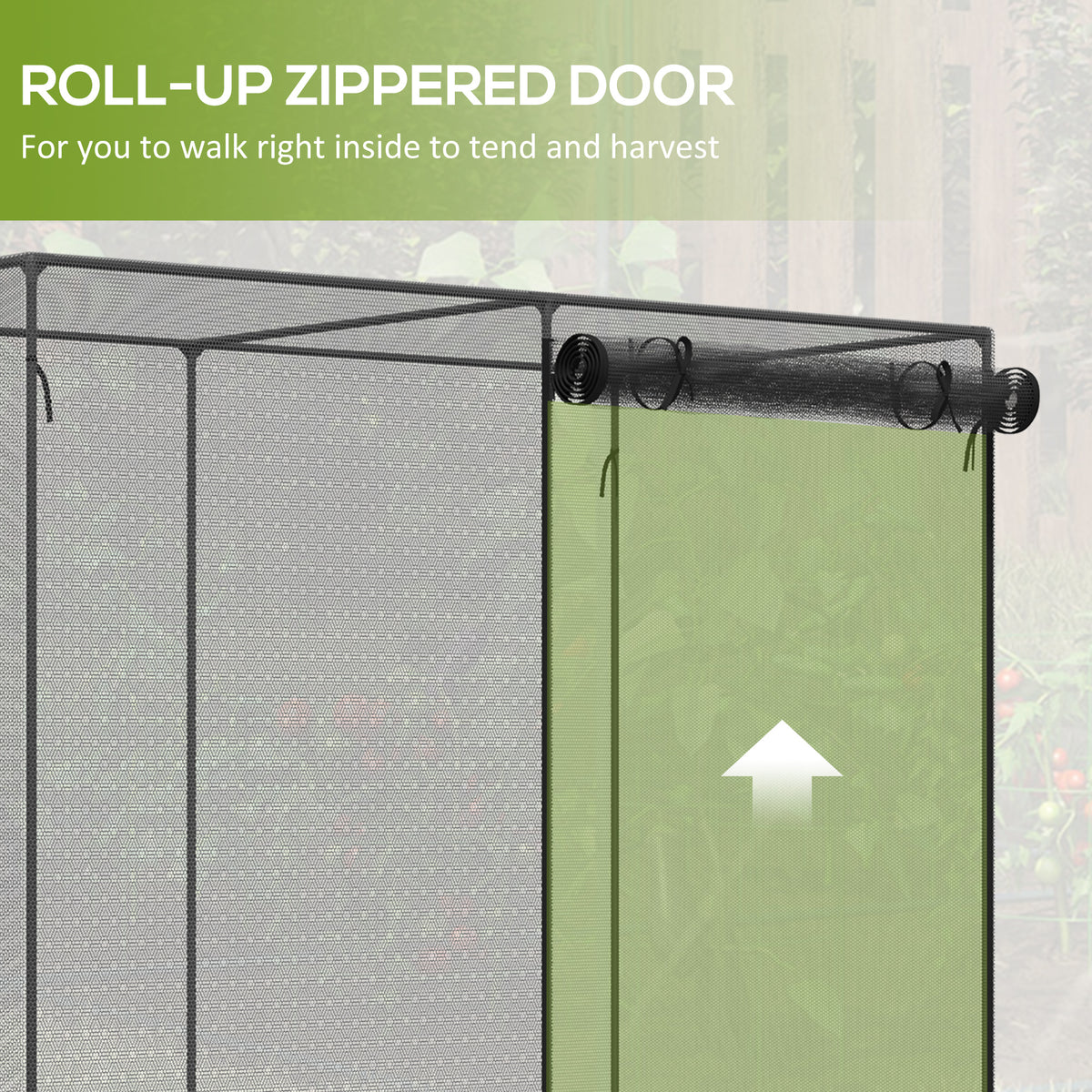 6.5 x 3.3ft Crop Cage, Garden Plant Protector with Single Zippered Door, Storage Bag and Ground Stakes – view 5