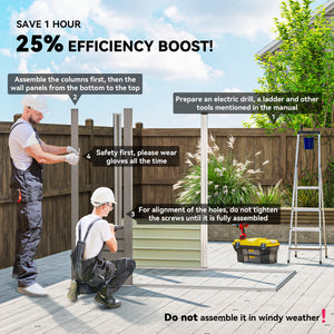 6 x 4FT Galvanized Garden Storage Shed, Metal Outdoor Shed with Double Doors and 2 Vents, Grey – view 10