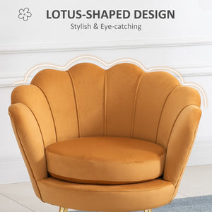 Modern Accent Chair, Velvet-Touch Fabric Leisure Club Chair with Gold Metal Legs for Bedroom, Dark Green – view 24