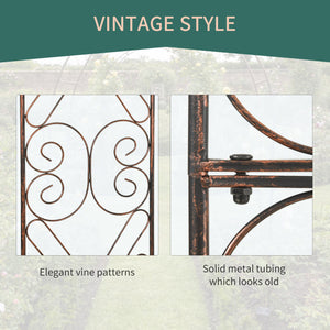 7.5ft Garden Metal Arch Outdoor Walkway Arbor for Decorative Climbing Vine Plants Party Wedding Ceremony Decoration Accessories Black