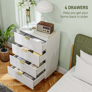 Modern Chest of Drawers 4 Drawer Dresser for Bedroom with Gold Legs and Handles, Black – view 10