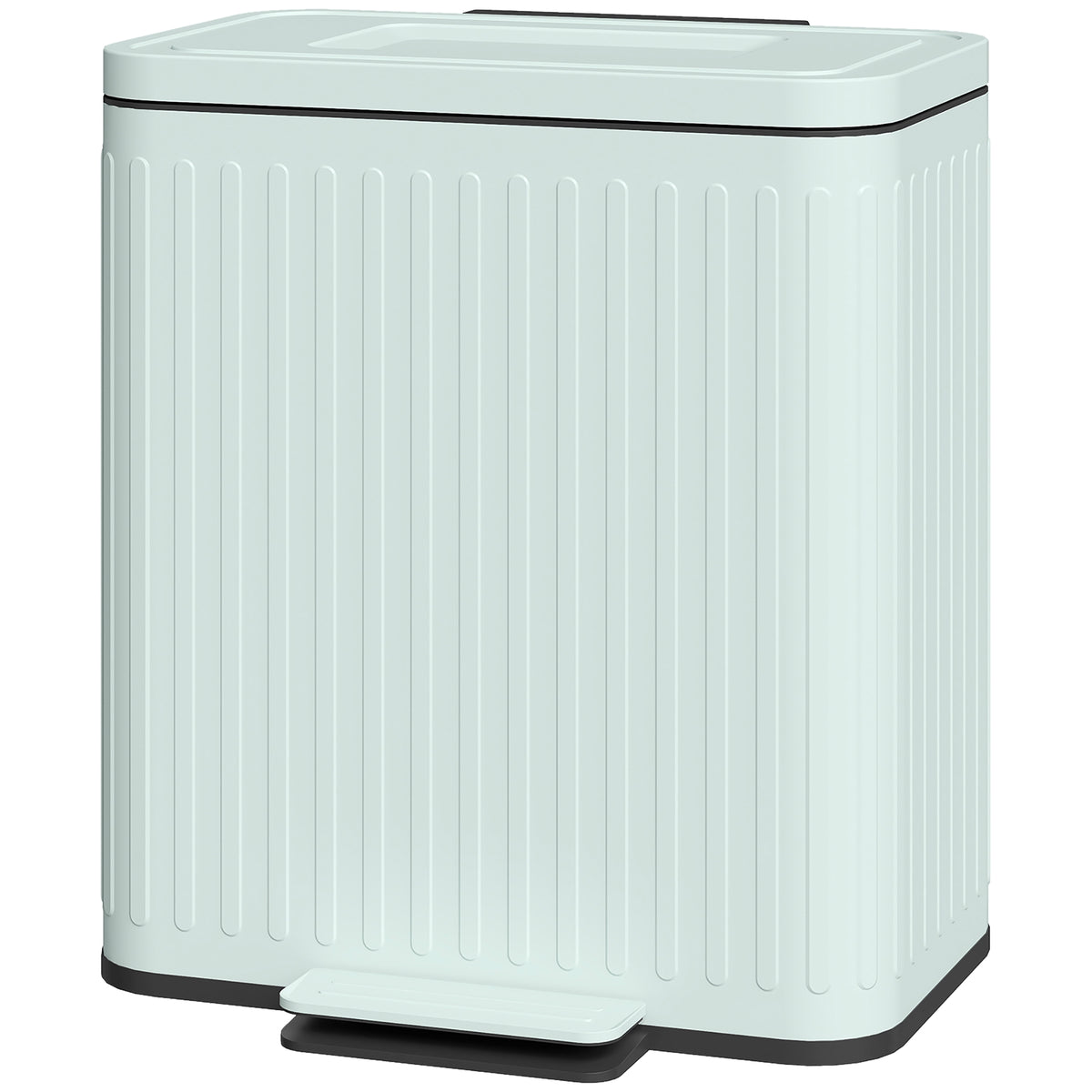 Trash Can, 2 x 5.3 Gallon (2 x 20 L) Garbage Can with Soft-Close Lid, Removable Inner Buckets for Kitchen Home Office