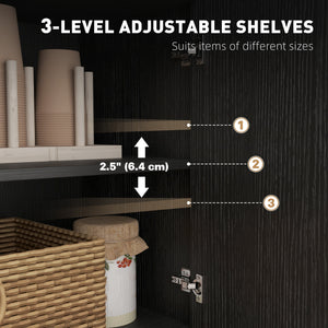 Sideboard Buffet Cabinet with Storage, Modern Coffee Bar Cabinet with 3 Drawers and Adjustable Shelves – view 4