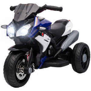 Qaba Kids Electric Motorcycle Ride-On Toy with 3 Wheels, Music, Horn, Lights