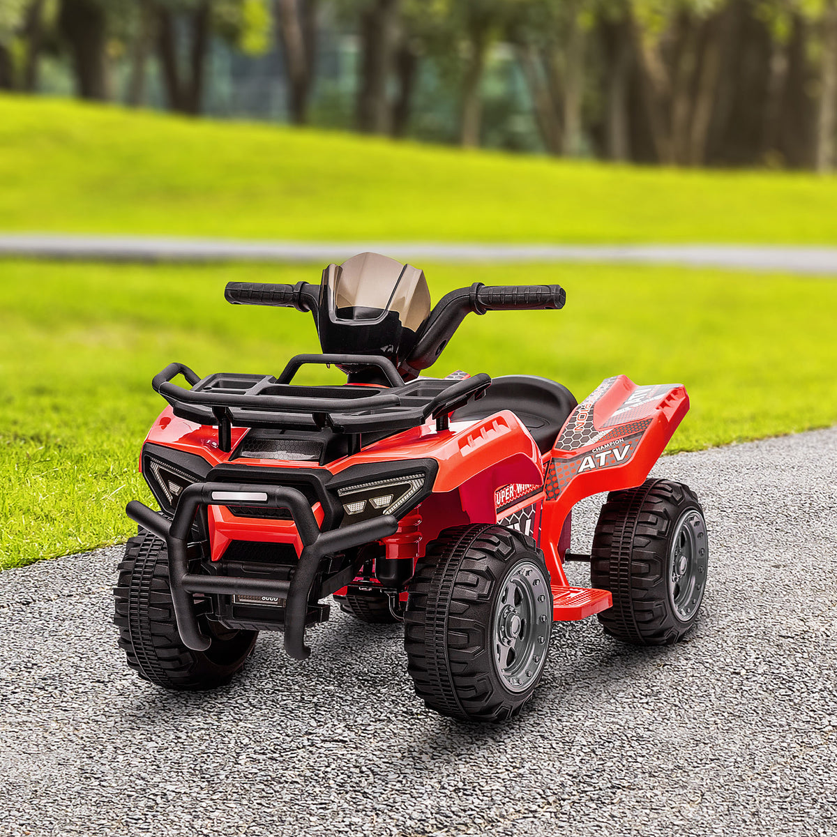 Aosom Kids Ride-on ATV Quad Bike Four Wheeler Car with Music, 6V Battery Powered Motorcycle for 18-36 Months