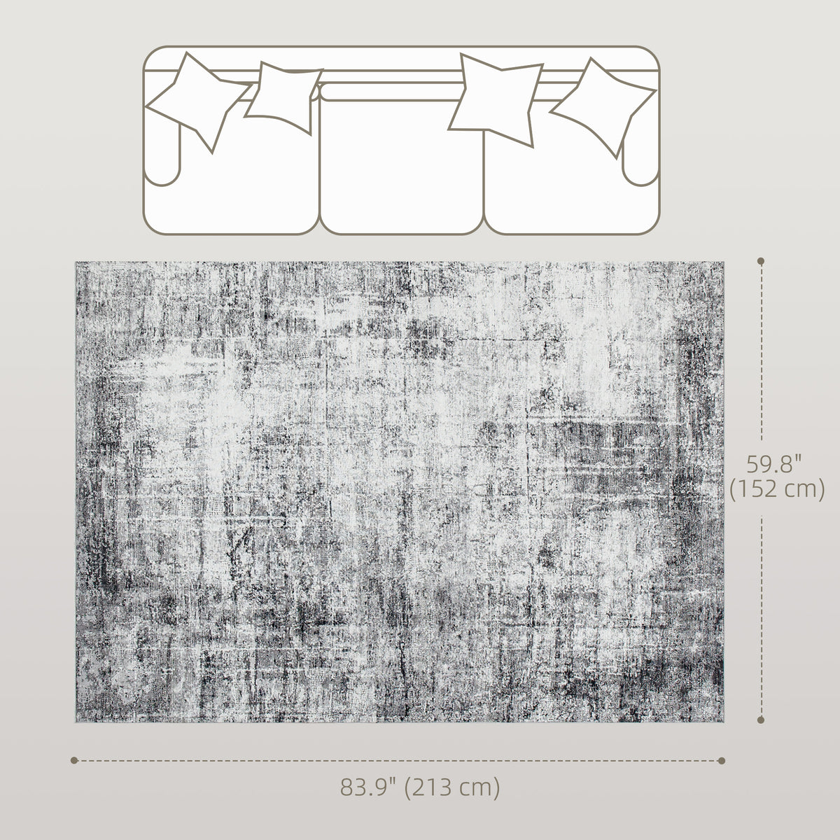 Area Rug for Living Room 5x7, Modern Abstract Machine Washable Rug, Non-Slip Carpet for Bedroom – view 2