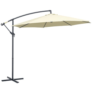 10' Deluxe Patio Umbrella Outdoor Market Parasol Banana Hanging Offset Sunshade Crank Cross Base Black – view 8