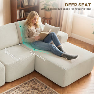 2-in-1 Modular Sectional Sofa, Boneless L Shaped Couch Sofa Bed, Dark Grey – view 12