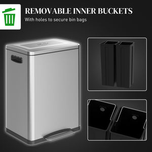 2x5.3 gal (2x20 L) Garbage Bin, Stainless Steel Garbage Can with Soft-Close Lid and Removable Inner – view 12