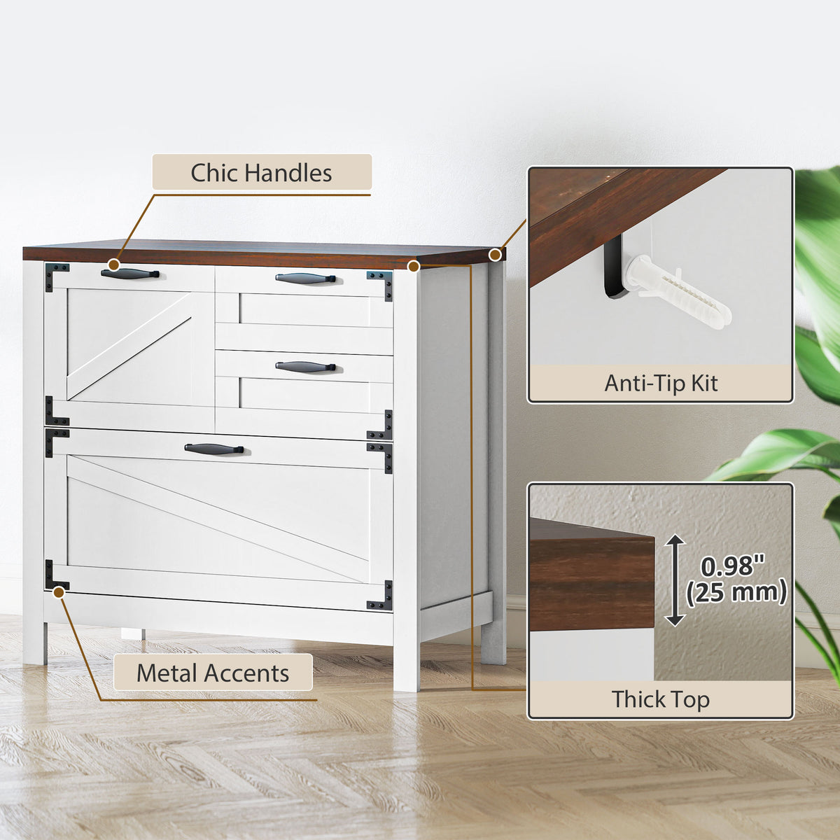 Lateral Filing Cabinet, Farmhouse File Cabinet with 4 Drawers, Fit Letter/A4/Legal Hanging Files – view 13