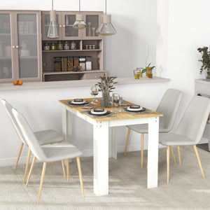 47" Kitchen Table for 4-6 People, Dining Table with Wood Effect for Dining Room, Black