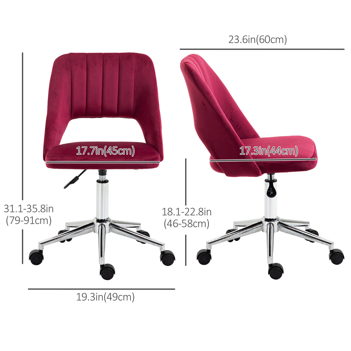 Mid Back Office Chair Velvet Fabric Swivel Scallop Shape Computer Desk Chair, Green – view 9