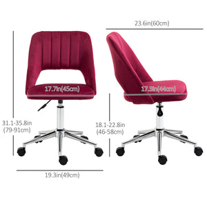Mid Back Office Chair Velvet Fabric Swivel Scallop Shape Computer Desk Chair, Green – view 9