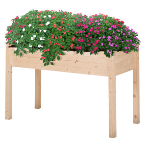 34"x18"x30" Wooden Raised Garden Bed, Elevated Planter Box with Legs, Drainage Holes, Inner Bag for Garden – view 2
