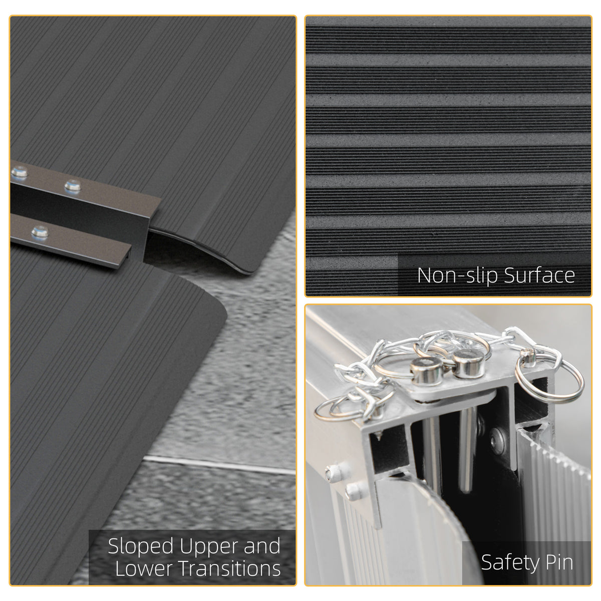 5ft Wheelchair Ramp Scooter Mobility Non-Skid PVC Layering Portable Foldable Aluminium