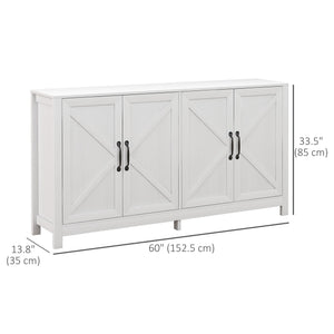 Sideboard Buffet, Storage Cabinet with Barn Door and Adjustable Shelf, TV Stand for TVs up to 65 Inches, Black Oak