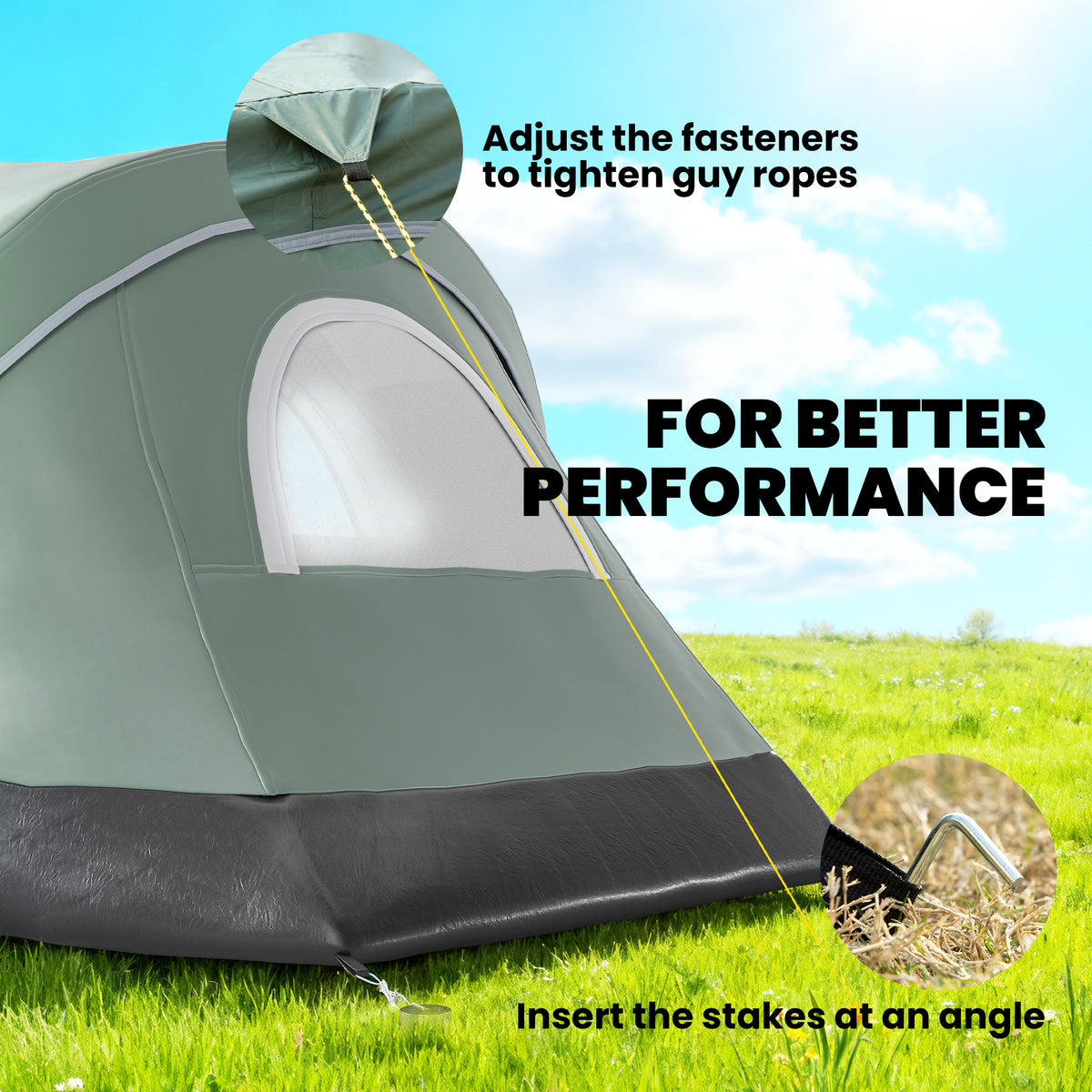5 Person Family Tent, Outdoor Camping Tent with Lighting Hook, Carrying Bag for Camping – view 6