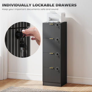 Lockable Filing Cabinet with 2 Fluted Drawers, File Cabinet with Adjustable Hanging Rails for A4 Letter – view 33