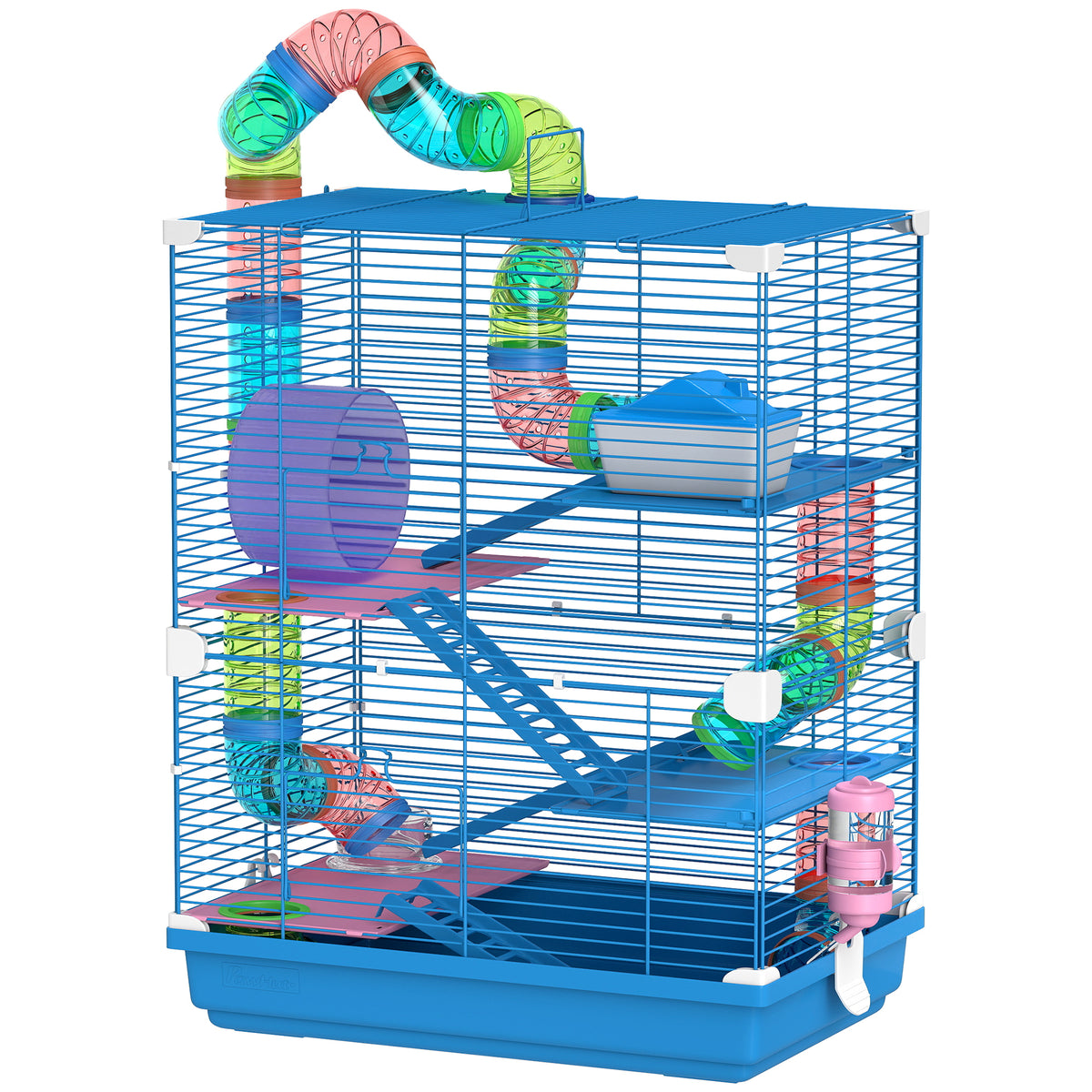 5 Tiers Hamster Cage Portable with Exercise Wheels Play Tube Water Bottle Dishes House Ladder for Gerbils – view 8