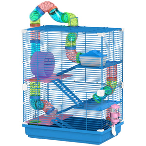 5 Tiers Hamster Cage Portable with Exercise Wheels Play Tube Water Bottle Dishes House Ladder for Gerbils – view 8
