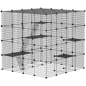 4 Tier DIY Cat Cage Indoor, Catio for 1-3 Cats with Hammock, 5 Doors, 3 Ramps, 3 Jumping Platforms – view 8