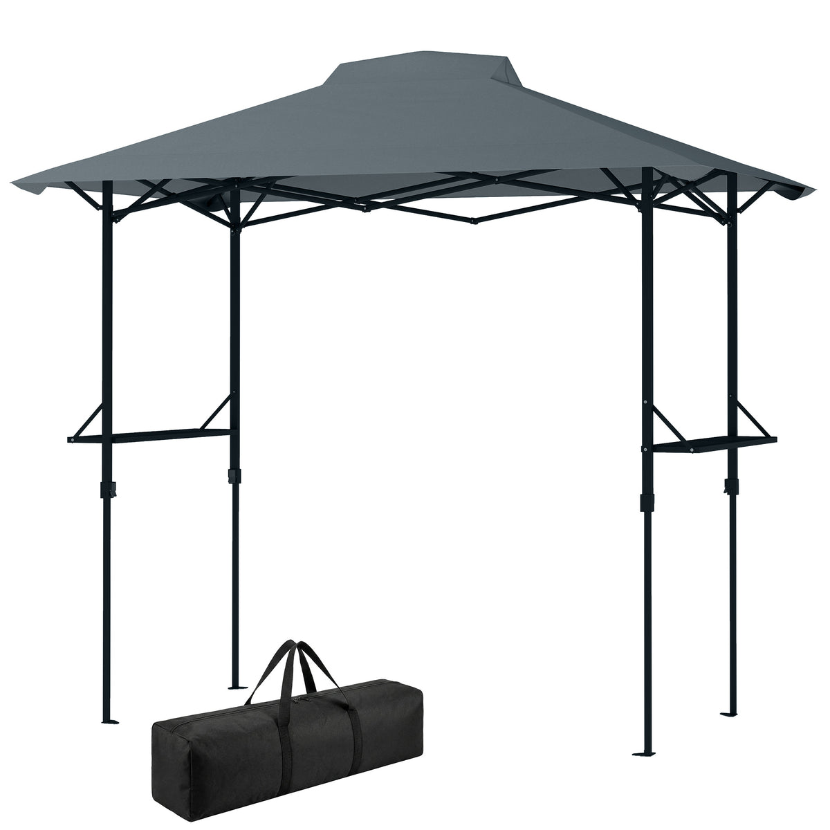 5 x 8.5 ft Pop Up Grill Gazebo with 2 Shelves, UPF 50+ Outdoor Instant Canopy Portable Shelter with Carry