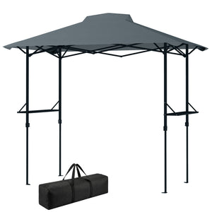 5 x 8.5 ft Pop Up Grill Gazebo with 2 Shelves, UPF 50+ Outdoor Instant Canopy Portable Shelter with Carry
