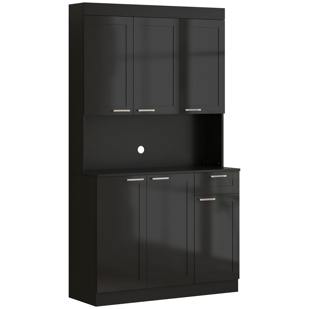 71" Kitchen Pantry Cabinet, Storage Buffet with Hutch, Adjustable Shelves,Cable Management for Kitchen – view 8