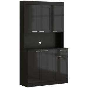 71" Kitchen Pantry Cabinet, Storage Buffet with Hutch, Adjustable Shelves,Cable Management for Kitchen – view 8